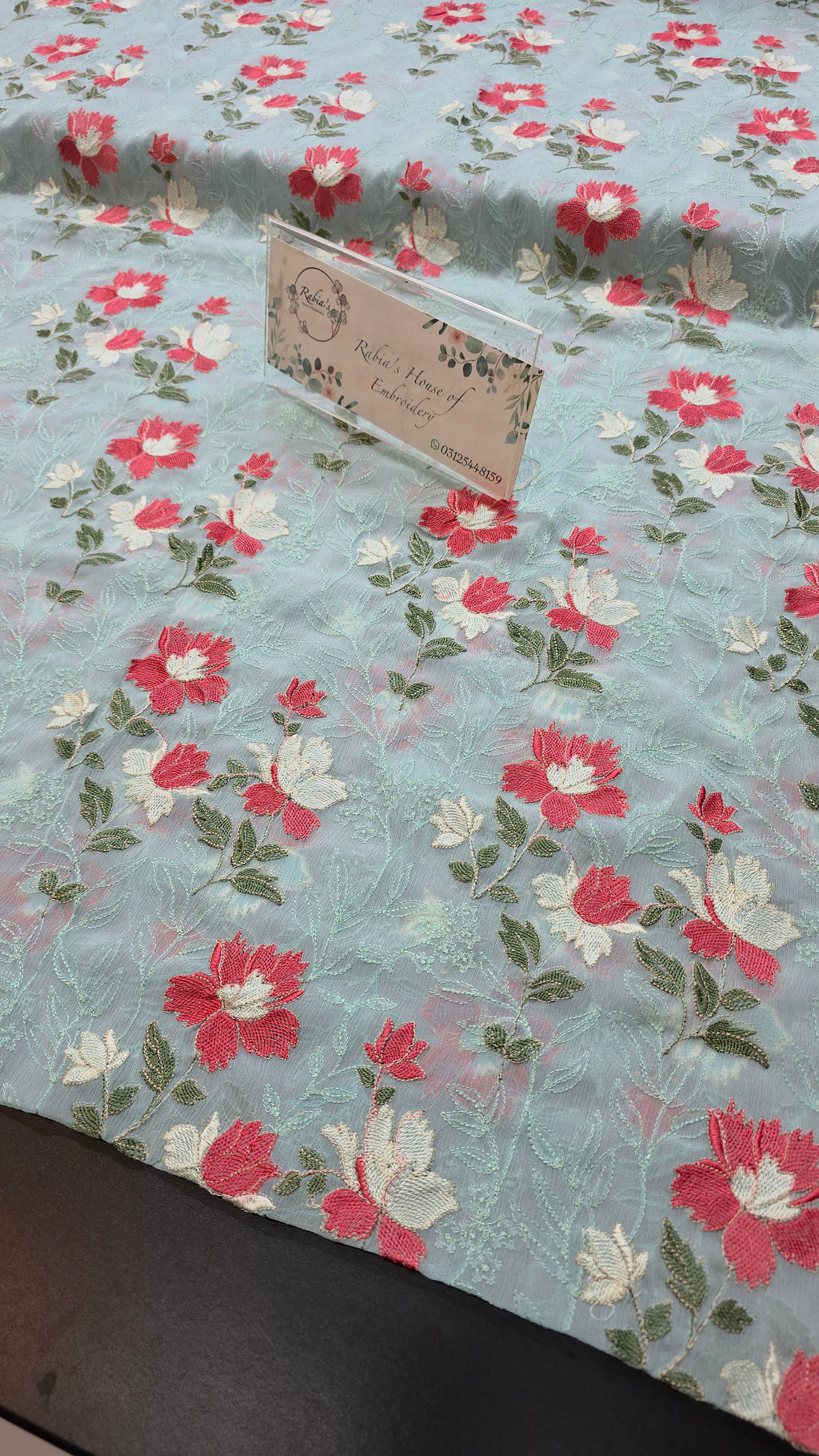 Chiffon allover embroidered shirt and duppatta