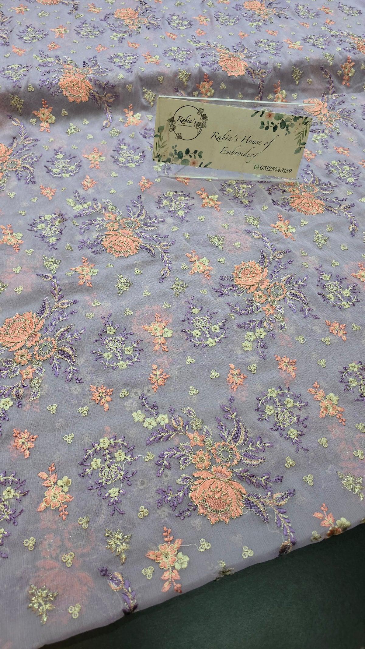 Chiffon allover embroidered shirt and duppatta