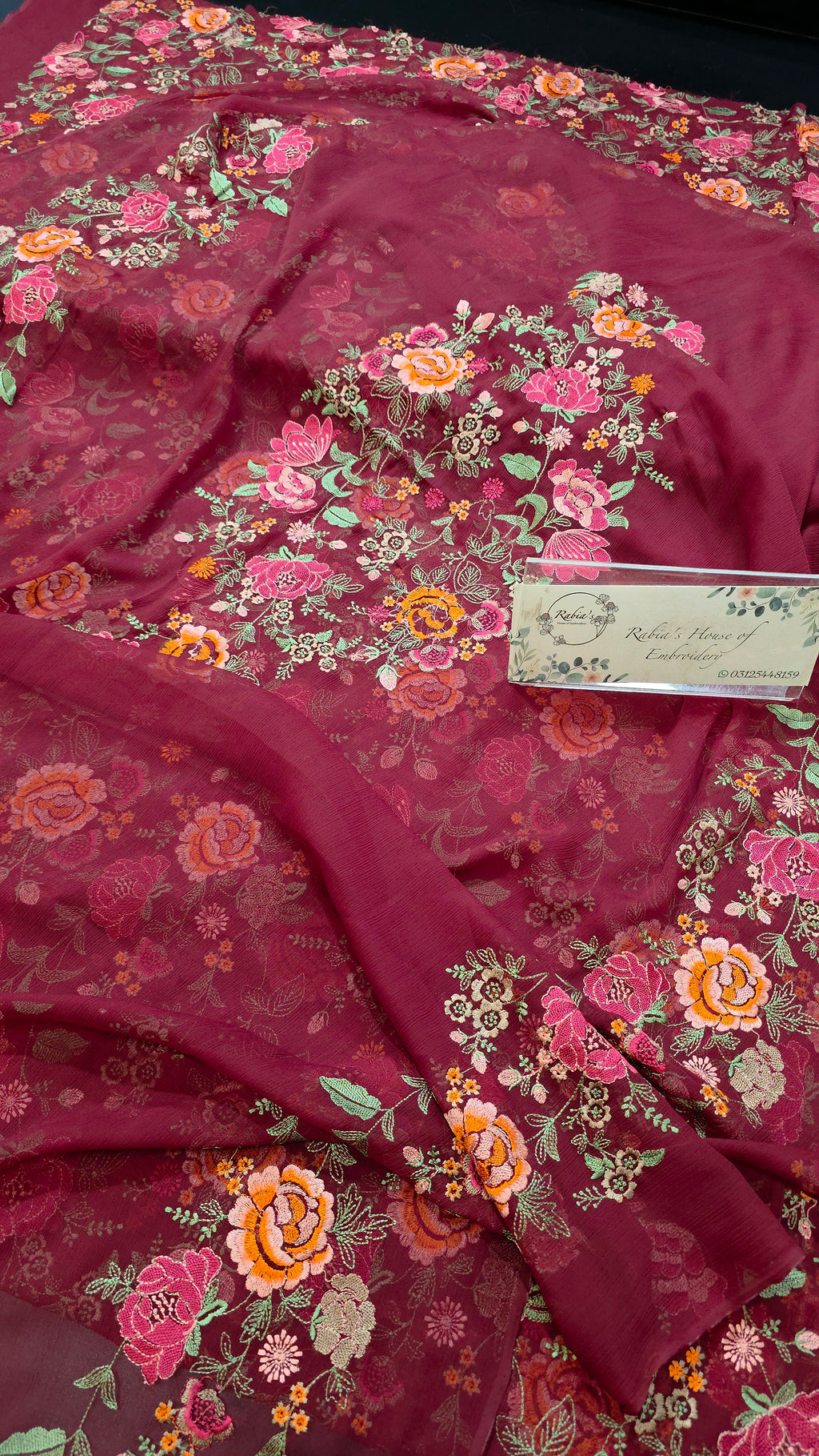 Chiffon allover embroidered 2pc shirt and duppatta
