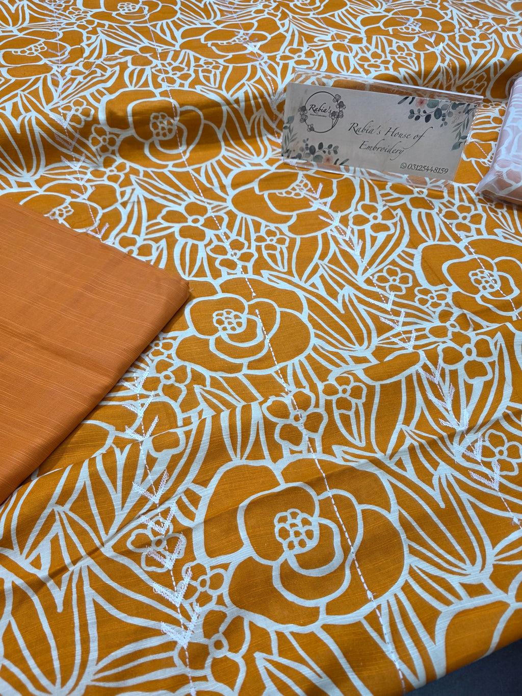 Bareeze printed plus embroidered khadder
