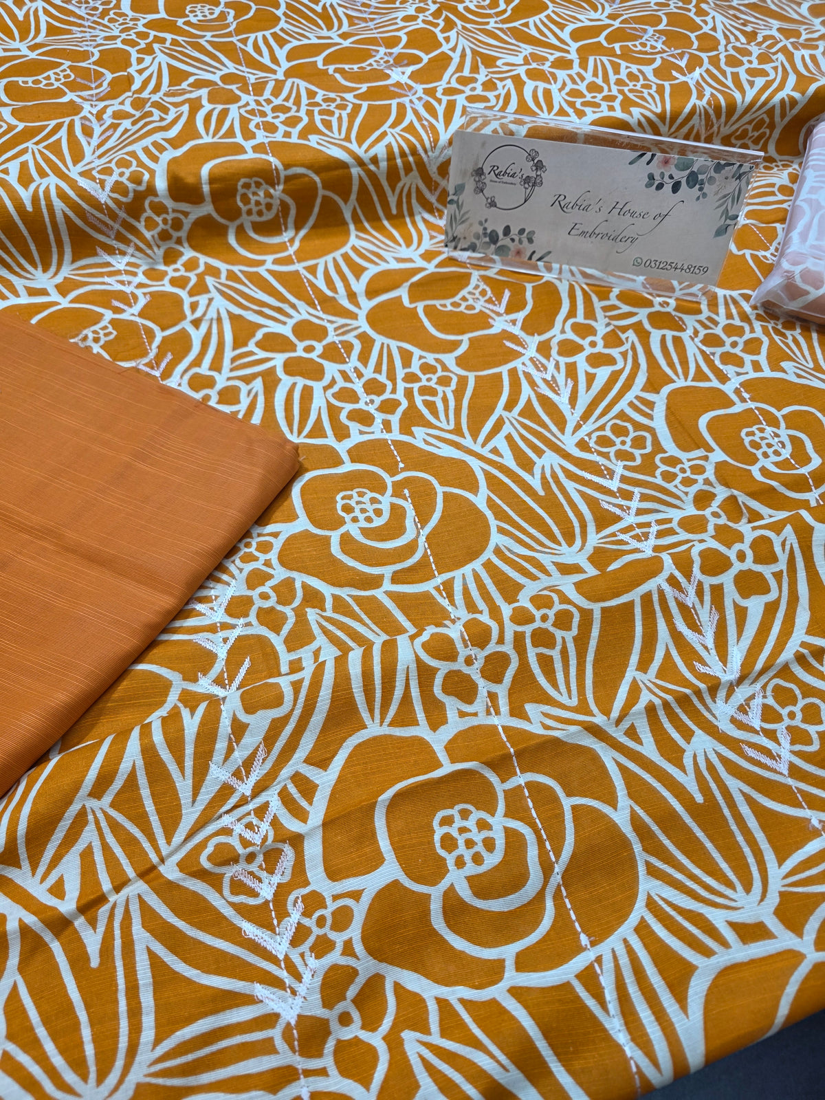 Bareeze printed plus embroidered khadder