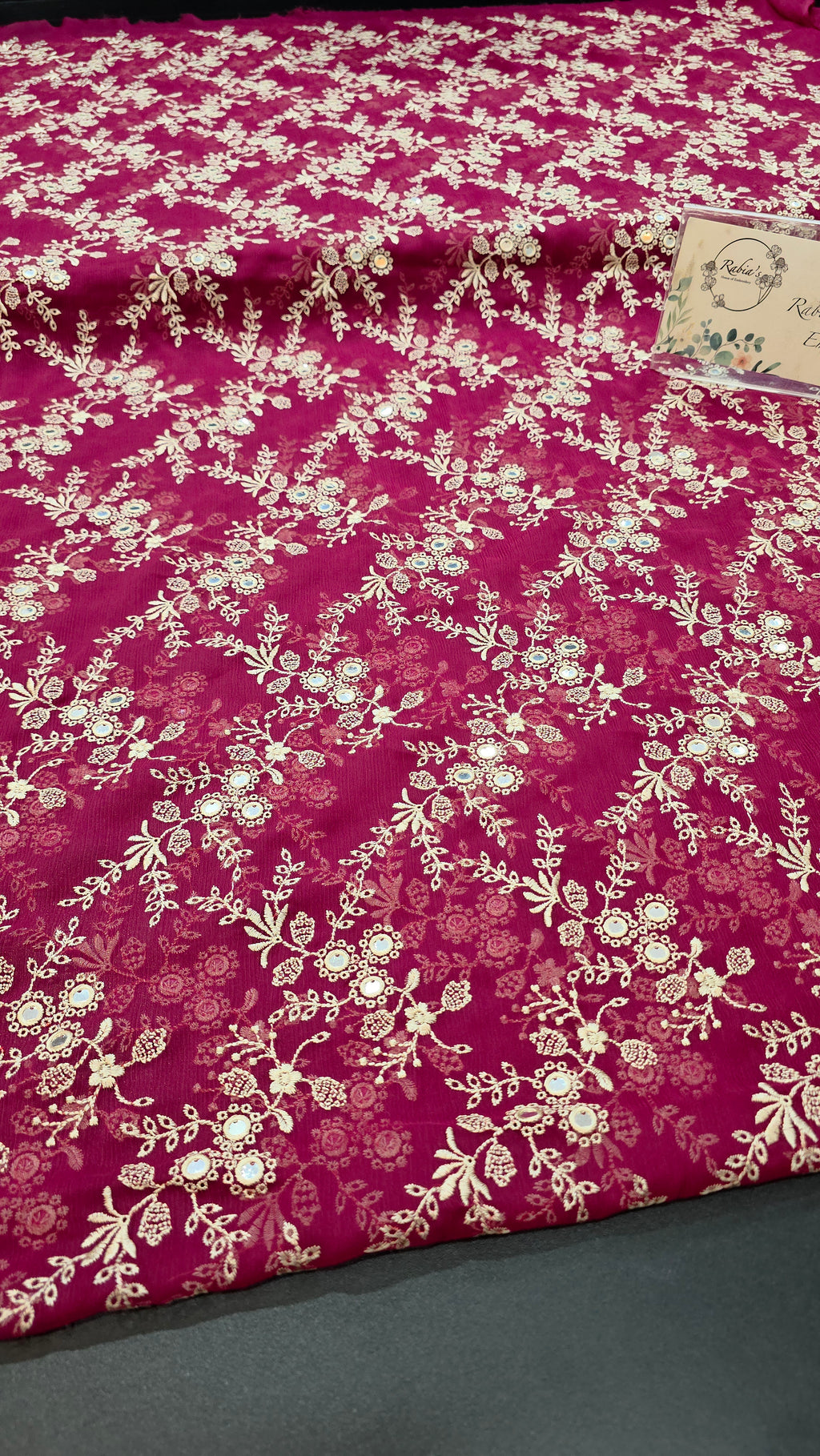 Chiffon allover embroidered shirt and duppatta