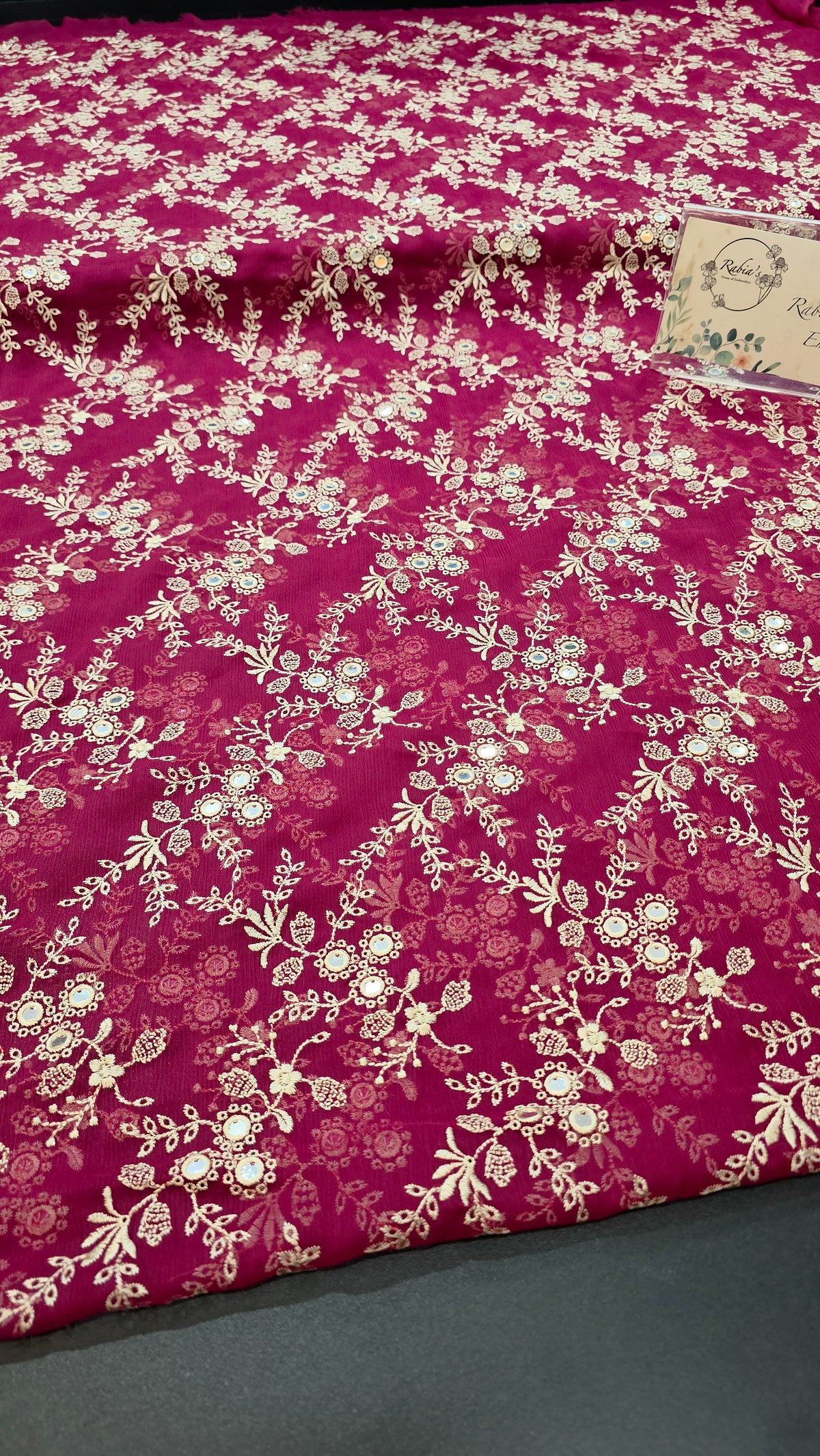 Chiffon allover embroidered shirt and duppatta