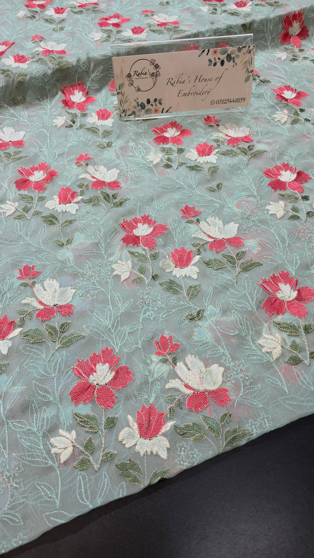 Chiffon allover embroidered shirt and duppatta