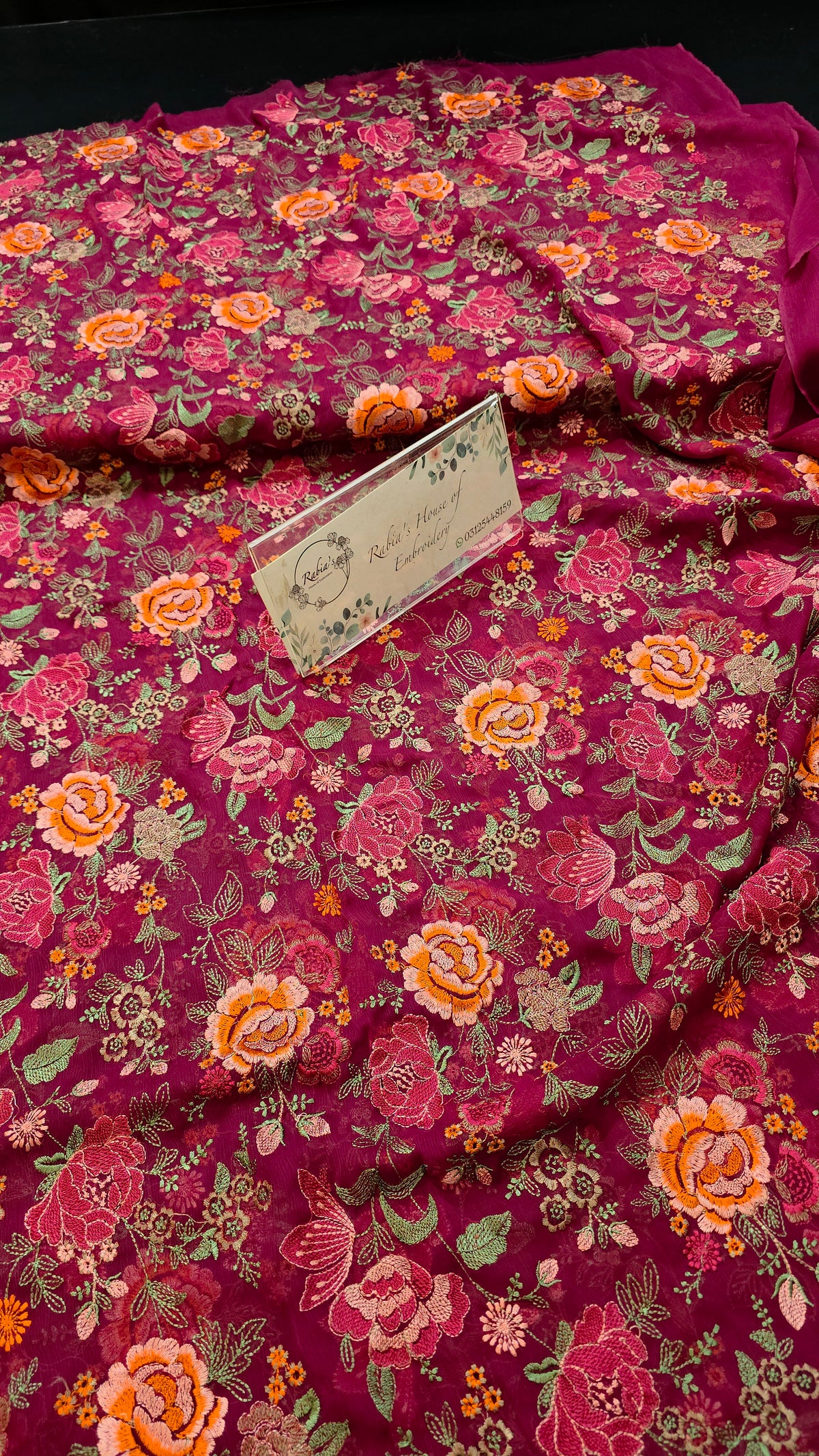 Chiffon allover embroidered 2pc shirt and duppatta