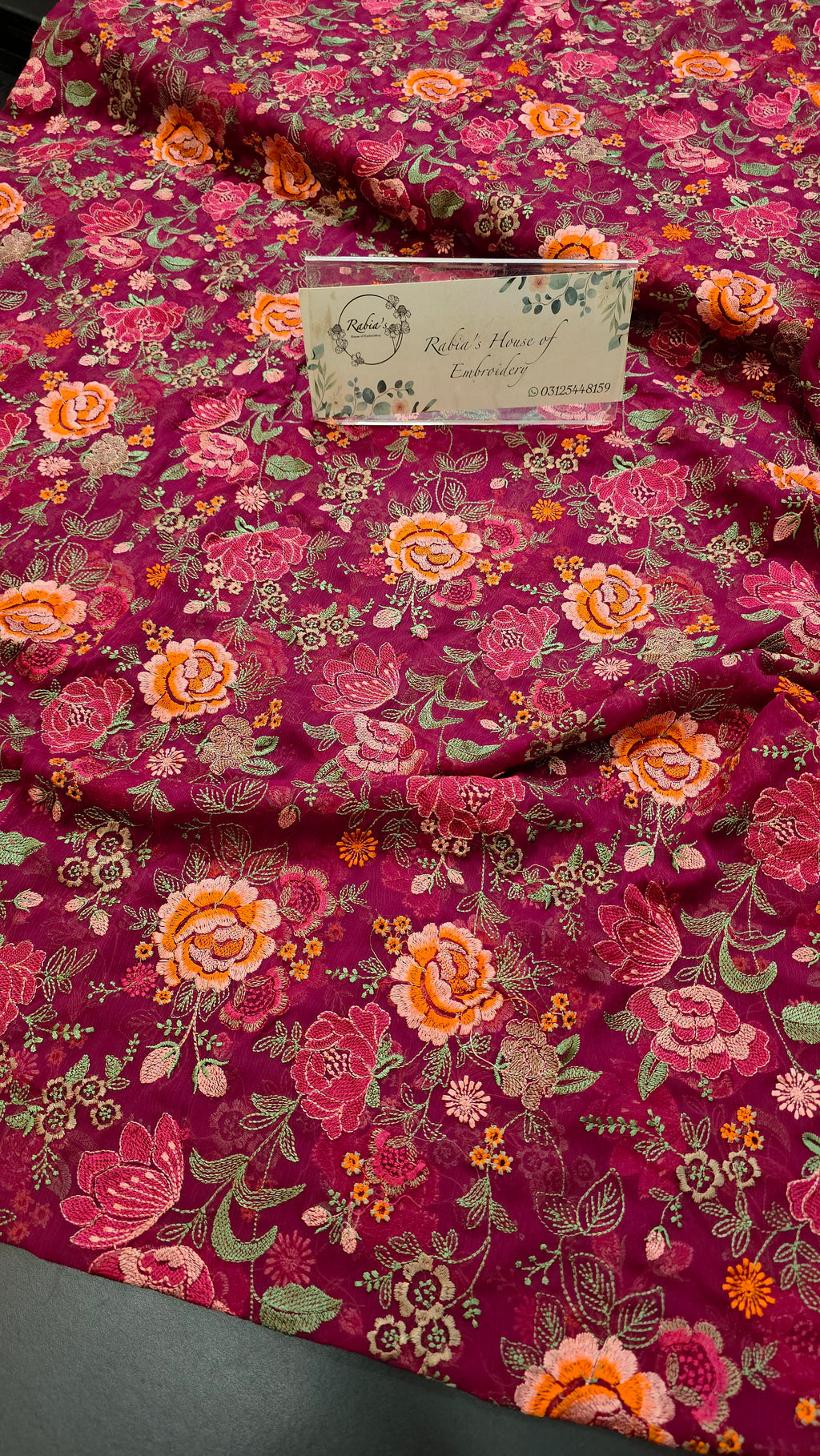 Chiffon allover embroidered 2pc shirt and duppatta