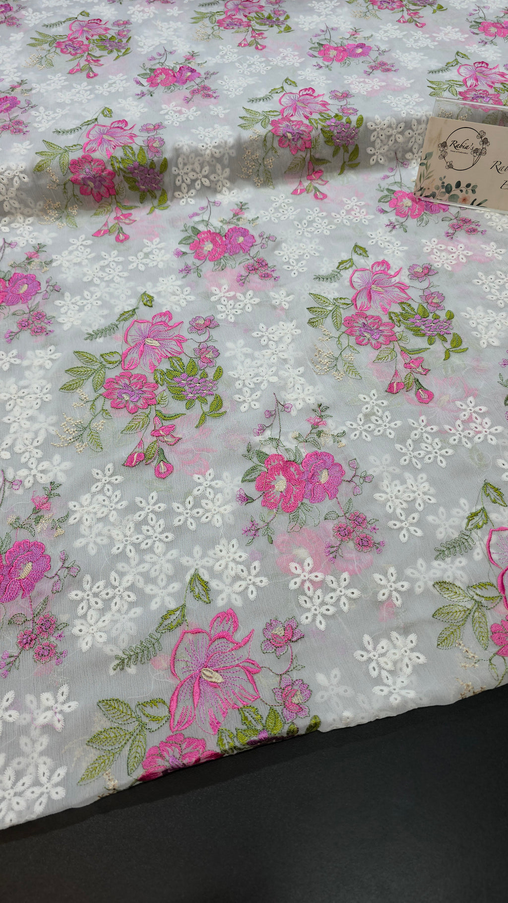 Chiffon allover embroidered shirt and duppatta