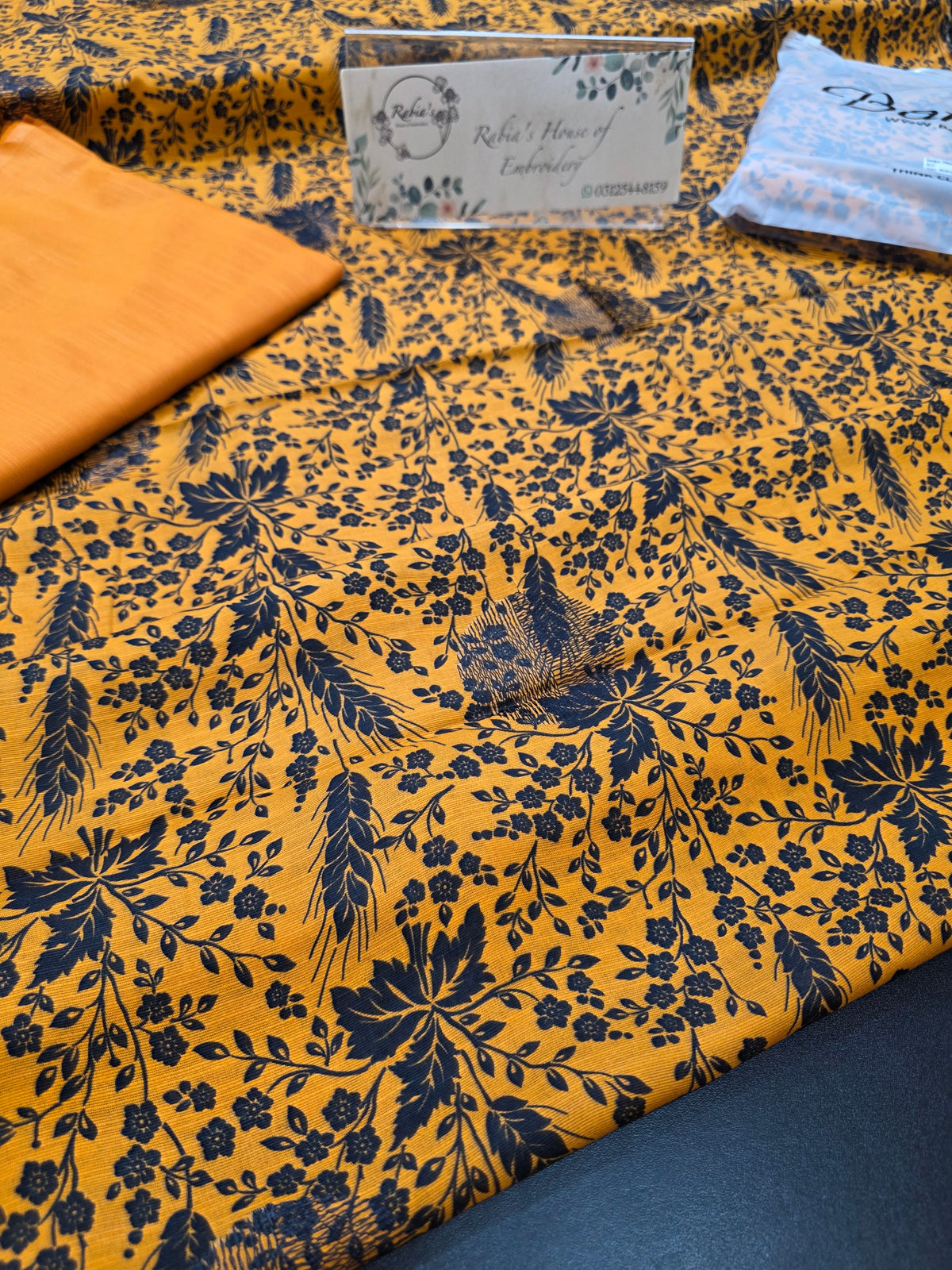 Bareeze printed plus embroidered khadder