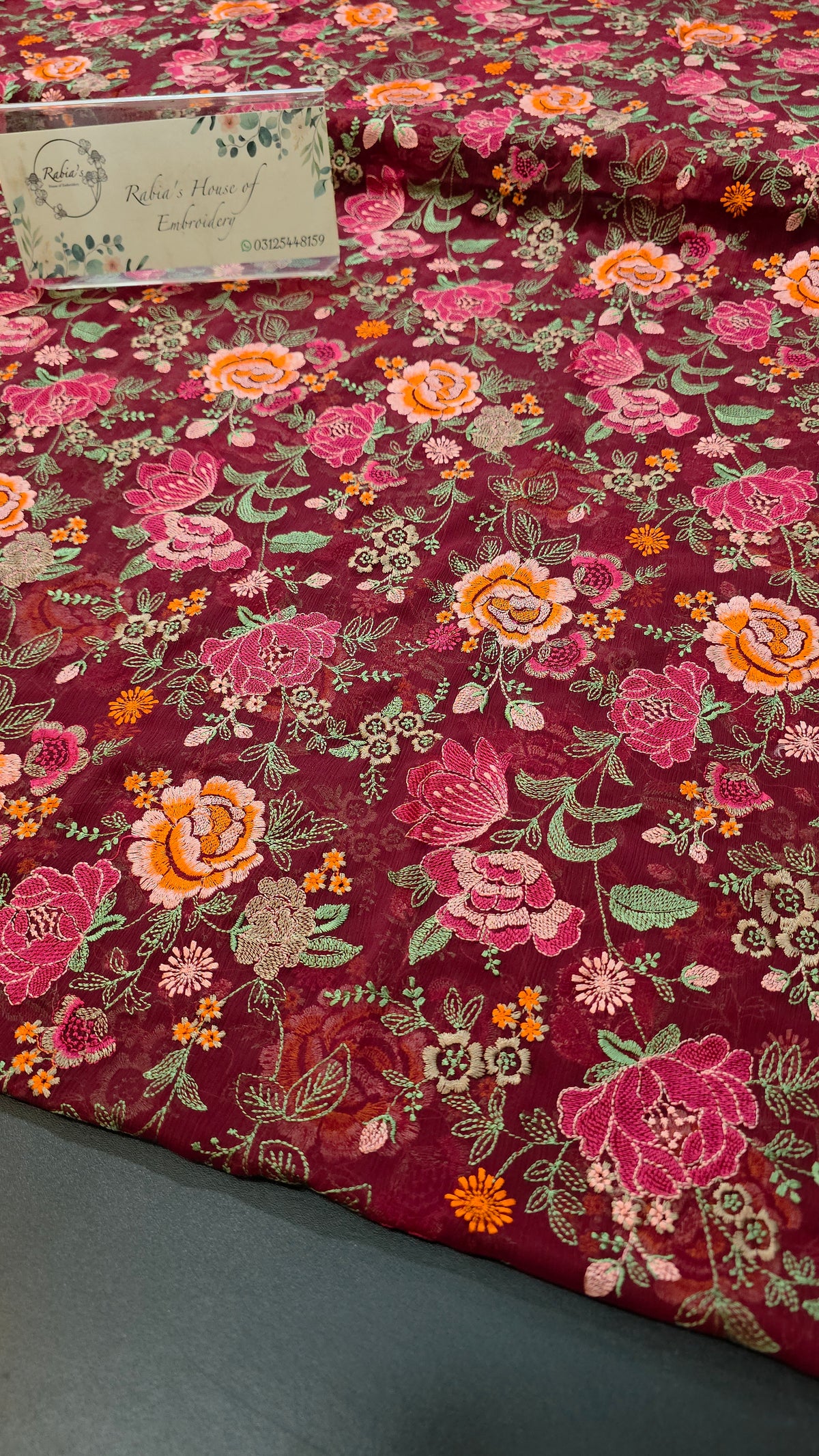Chiffon allover embroidered 2pc shirt and duppatta