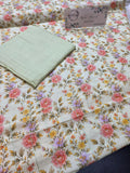 Bareeze printed plus embroidered khadder