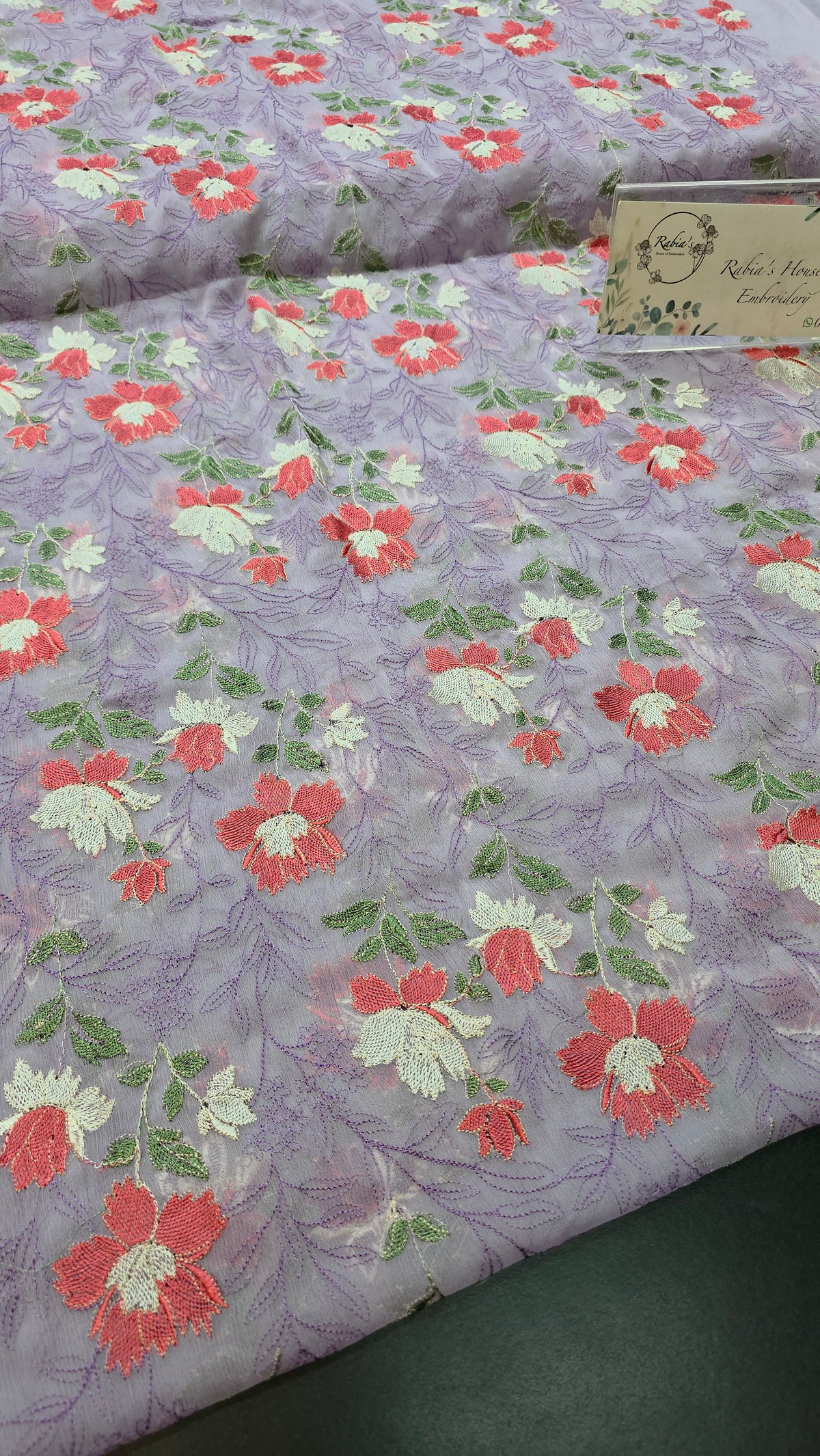 Chiffon allover embroidered 2pc shirt and duppatta
