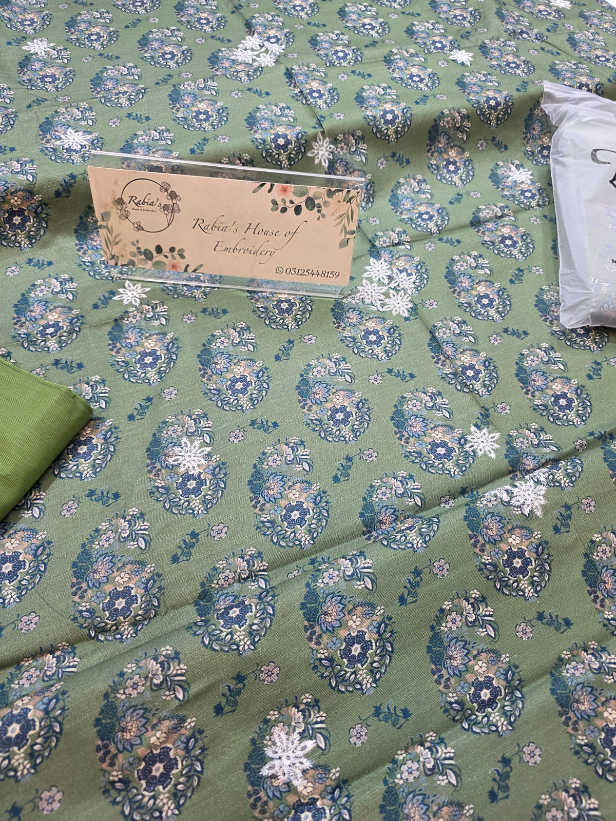 Bareeze printed plus embroidered khadder