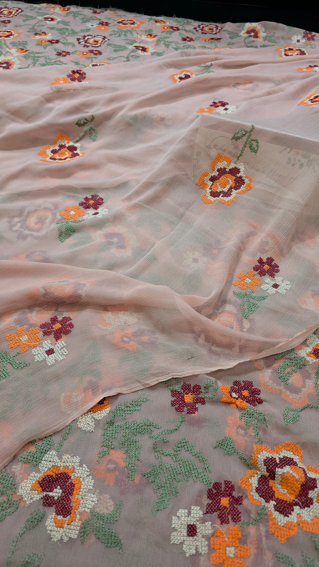 Chiffon allover embroidered shirt & duppatta
