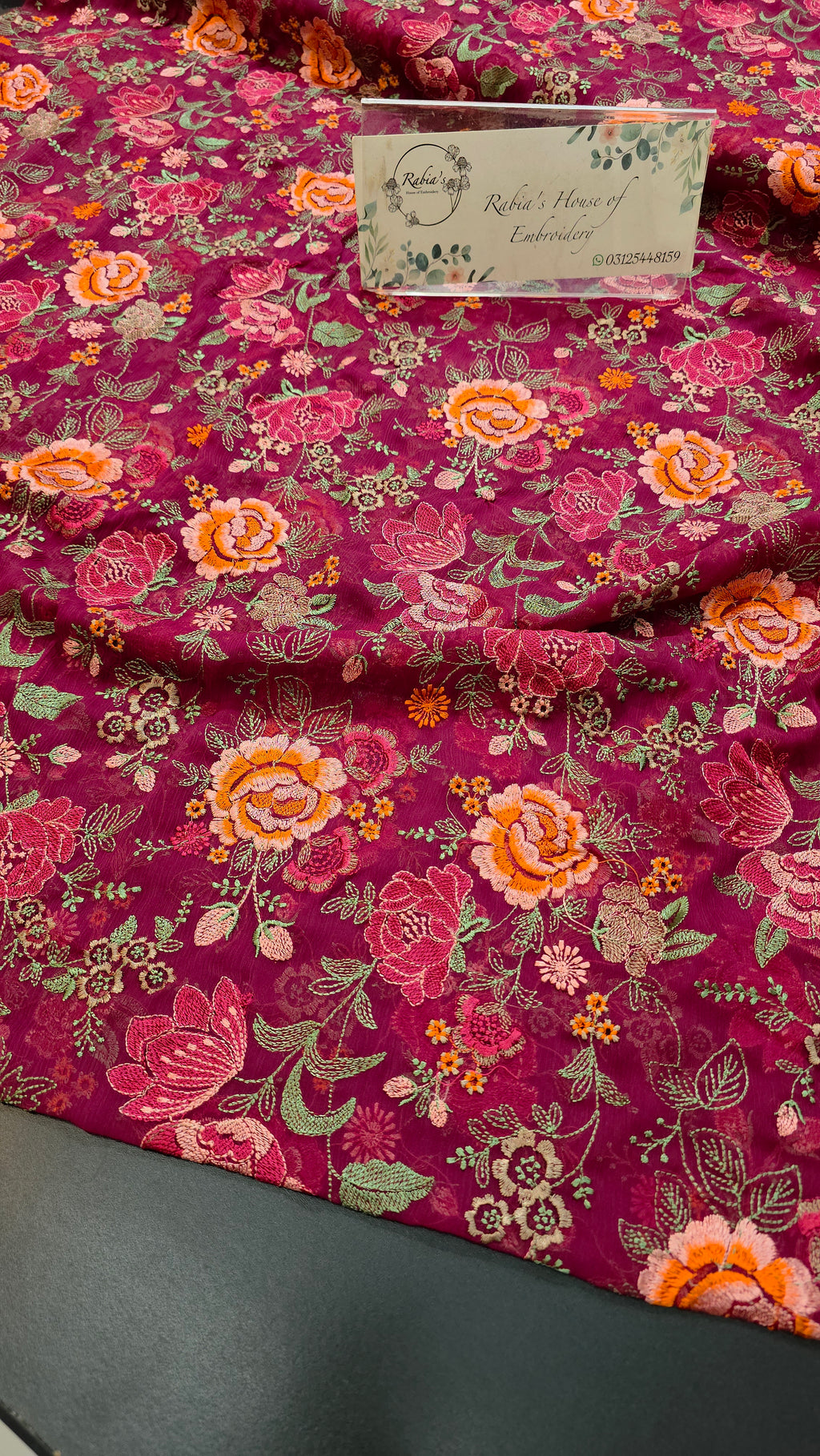 Chiffon allover embroidered 2pc shirt and duppatta