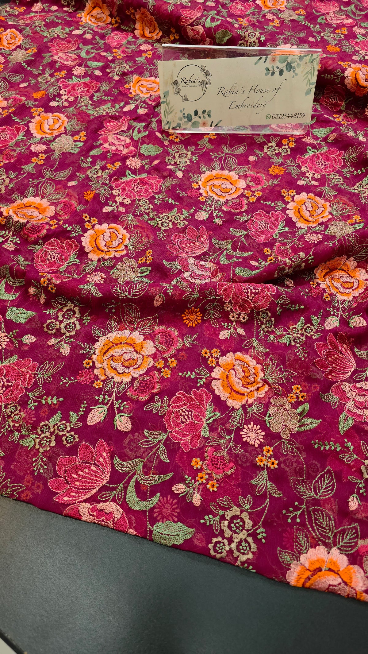 Chiffon allover embroidered 2pc shirt and duppatta