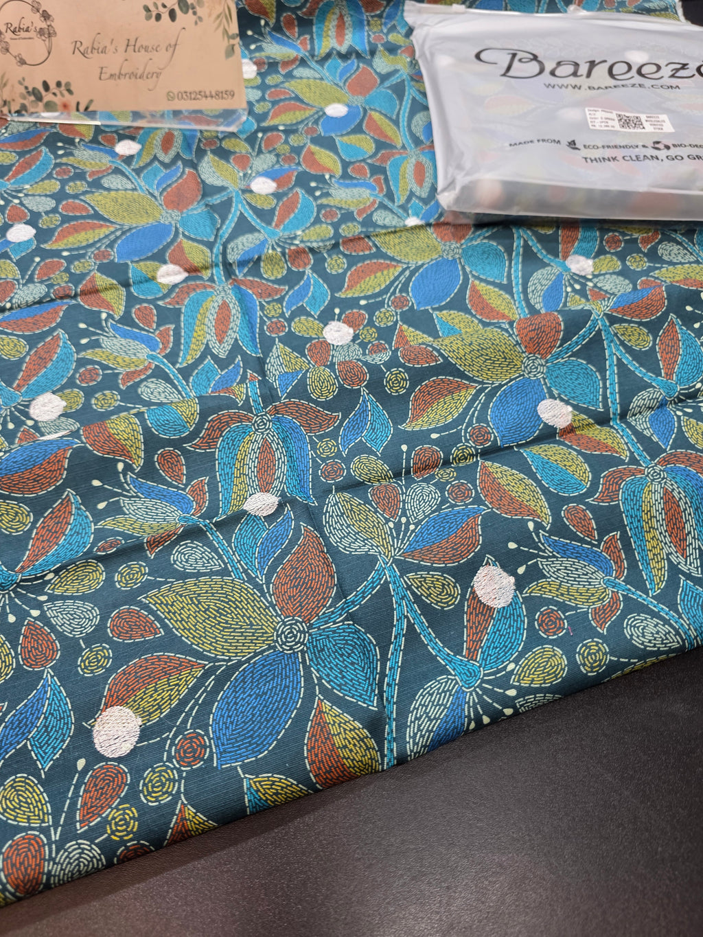 Bareeze printed with embroidery khadder