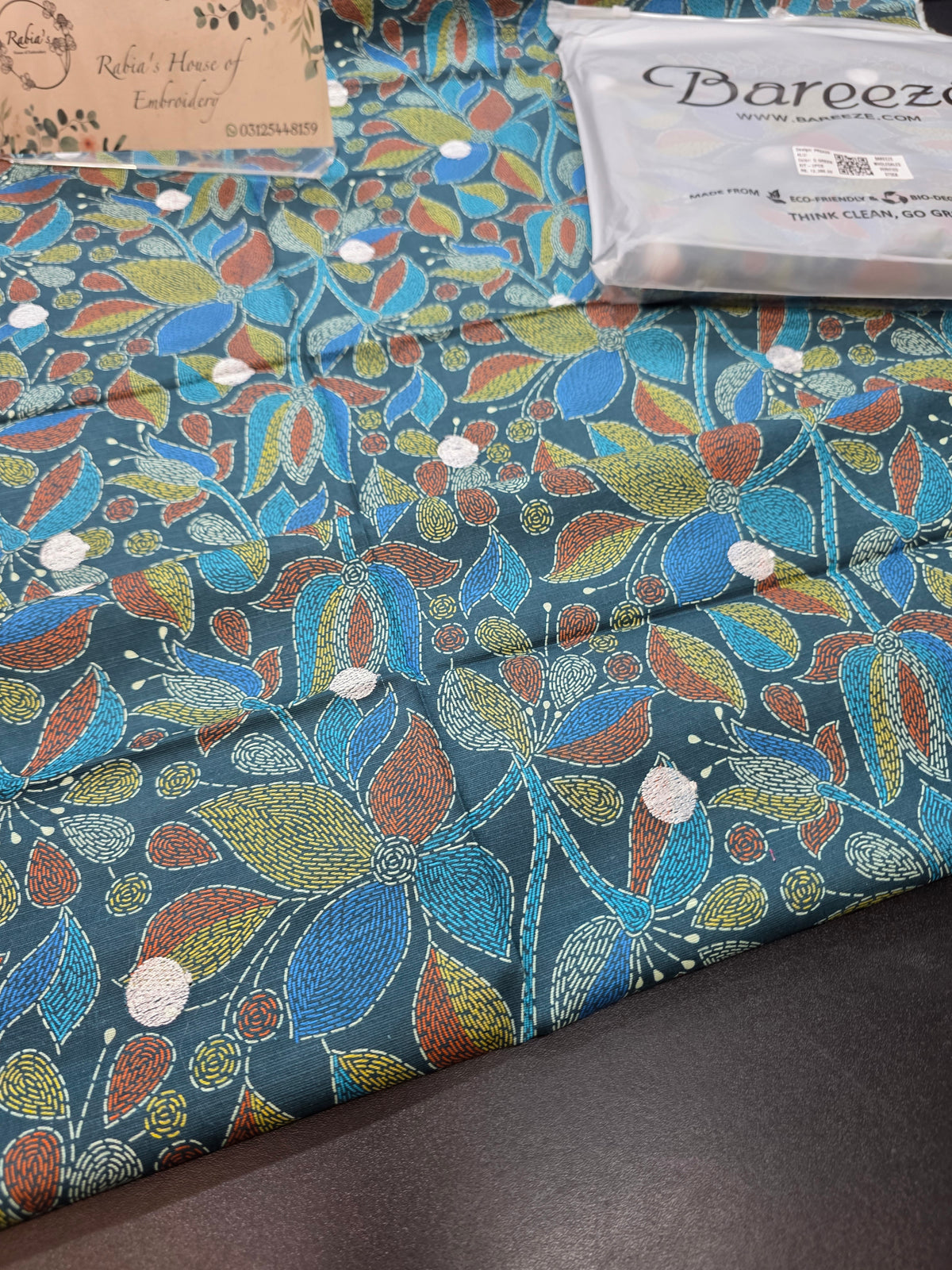 Bareeze printed with embroidery khadder