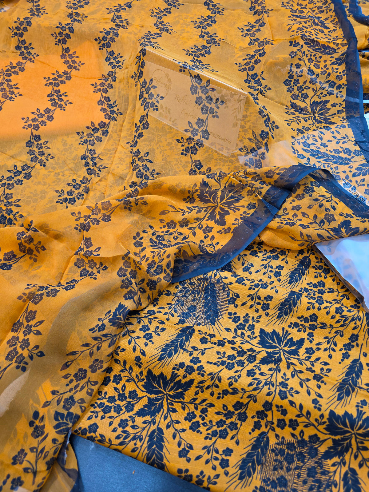 Bareeze printed plus embroidered khadder