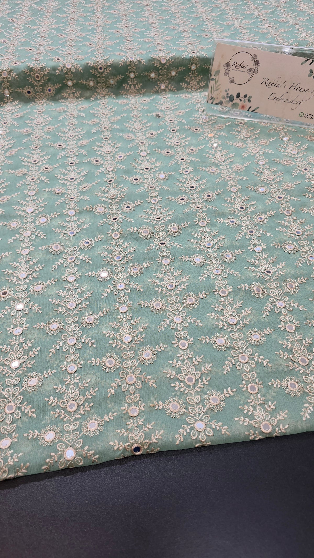 Chiffon allover embroidered shirt and duppatta