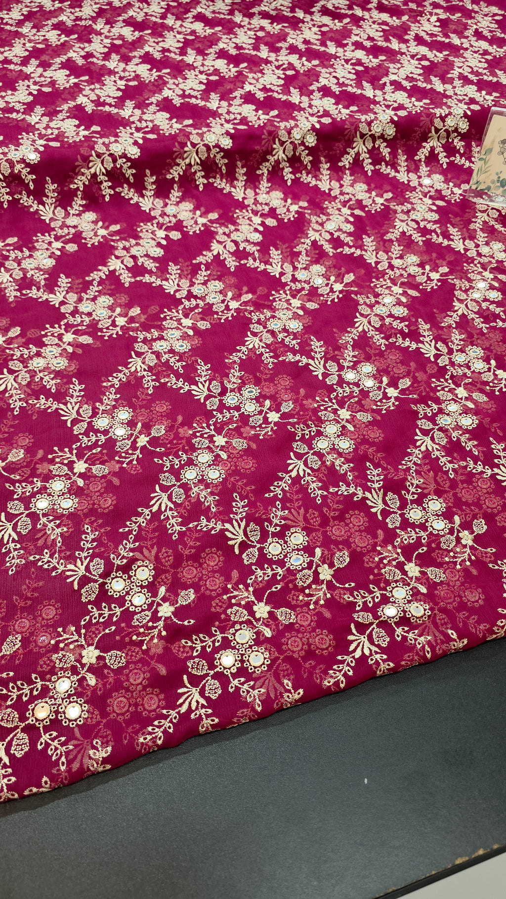Chiffon allover embroidered shirt and duppatta