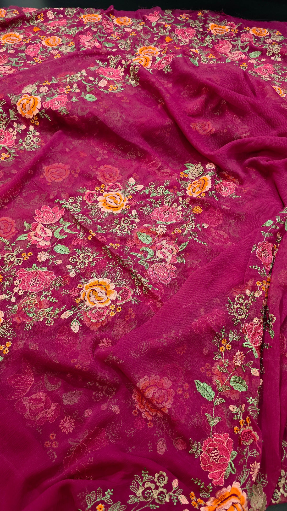 Chiffon allover embroidered 2pc shirt and duppatta
