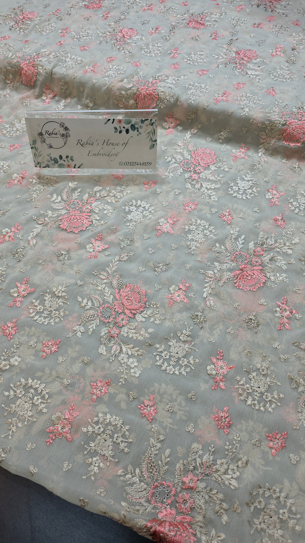 Chiffon allover embroidered shirt and duppatta