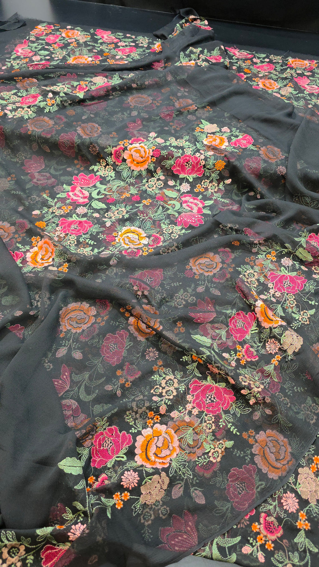 Chiffon allover embroidered 2pc shirt and duppatta